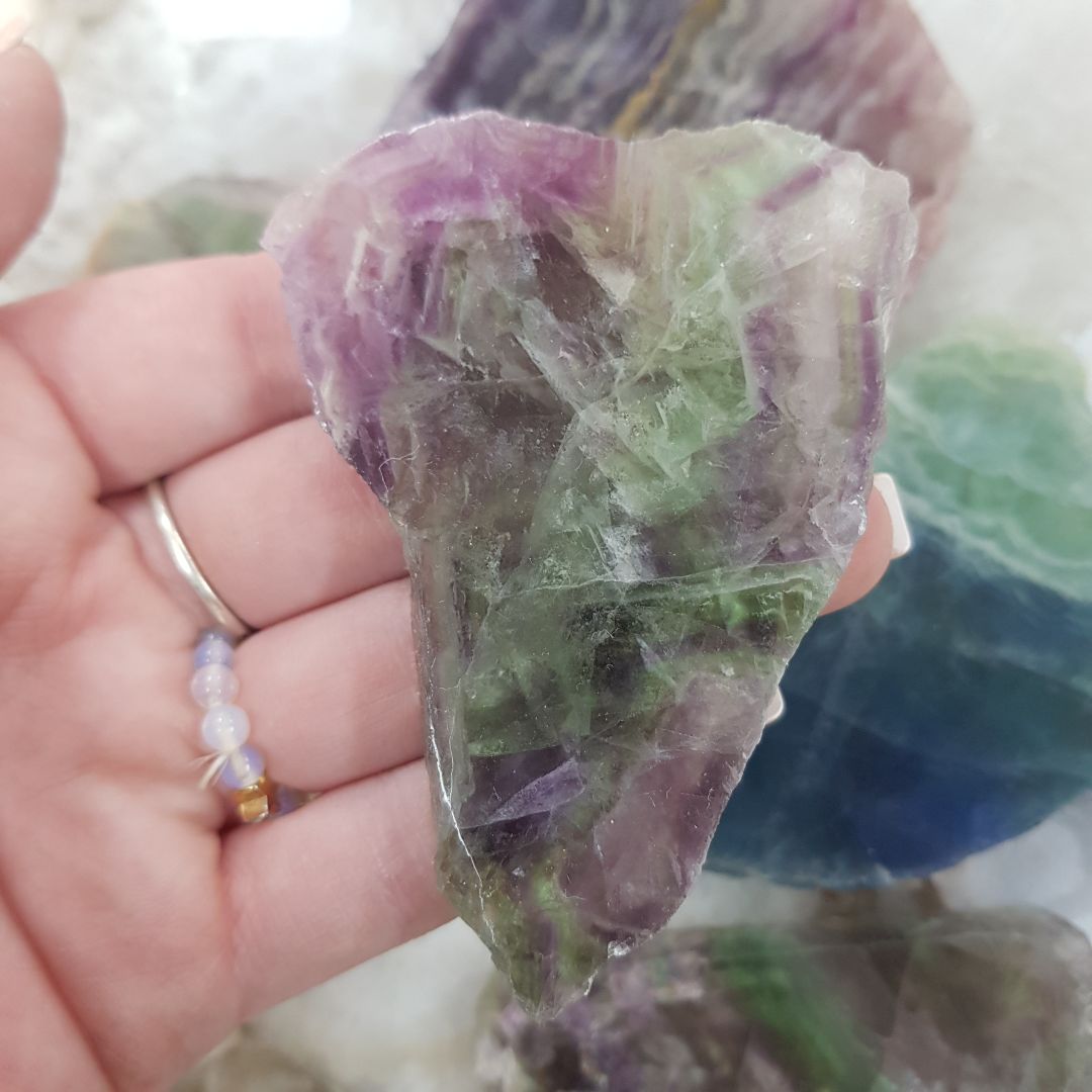 Fluorite Slice - 5cm - 10cm Fluorite Slice - 5cm - 10cm